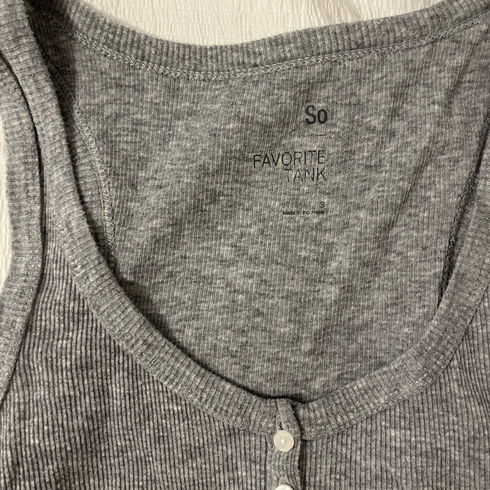 Grey Soft Ribbed Tank - Picture 2 of 2